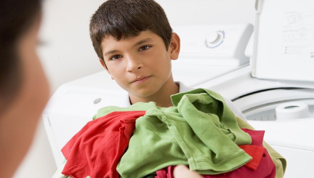 Child helping out
