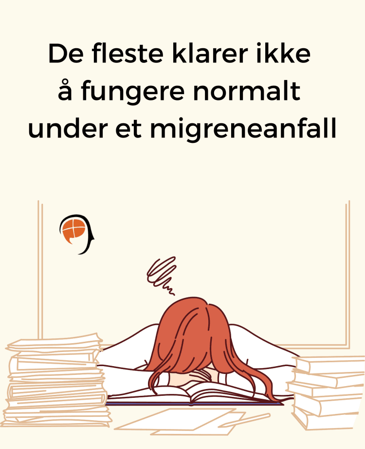 Illustrasjonsfotoet viser en person med migreneanfall som ligger med hodet over hendene